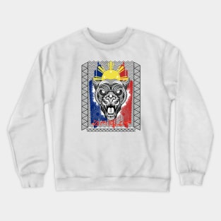 Philippine Flag Tribal line Art Tiger / Baybayin word Sinagtala (Starlight) Crewneck Sweatshirt